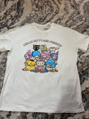 Sanrio White Hello Kitty and Friends Logo Tee